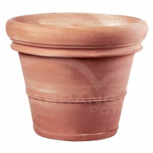 Vaso Doppiobordo Liscio in Terracotta Chiara