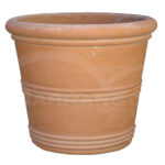 Vaso con Cerchi in Terracotta Galestro