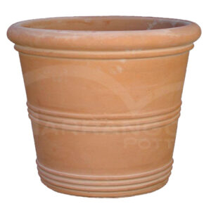 Vaso con Cerchi in Terracotta Galestro
