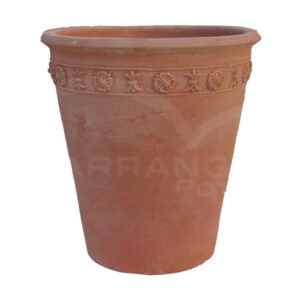 Vaso Decorato Alto in Terracotta Chiara