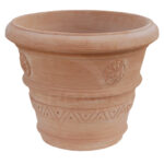 Vaso con Greche e Rosetta in Terracotta Chiara