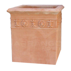 Cubo Decorato in Terracotta Chiara