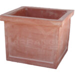 Cubo Liscio con Bordo in Terracotta Chiara