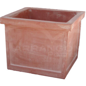 Cubo Liscio con Bordo in Terracotta Chiara