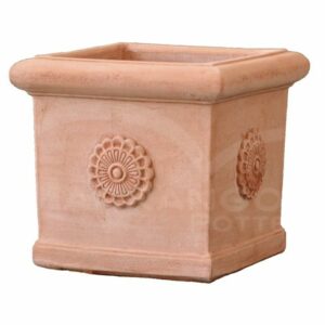 Cubo con Rosa in Terracotta Chiara