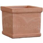 Cubo Liscio Bordo Quadrato in Terracotta Chiara