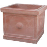 Cubo Decorato in Terracotta Chiara