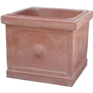 Cubo Decorato in Terracotta Chiara