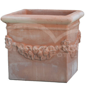Cubo con Festone in Terracotta Chiara
