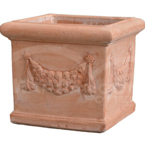 Cubo con Festoni in Terracotta Chiara