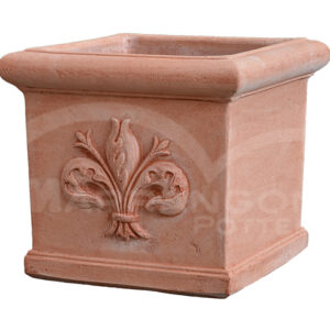 Cubo con Giglio in Terracotta Chiara