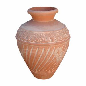 Anfora Decorata in Terracotta Chiara