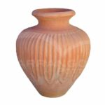 Anfora Baccellata in Terracotta Chiara