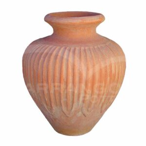 Anfora Baccellata in Terracotta Chiara