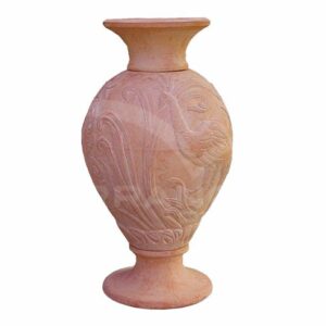 Anfora con Pavone in Terracotta Chiara