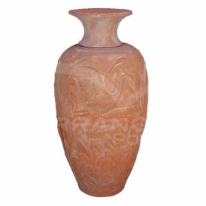 Anfora con Cigno in Terracotta Chiara