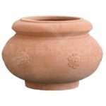 Cachepot con Rosa in Terracotta Chiara