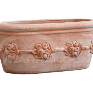 Fioriera Ovale con Frutta in Terracotta Chiara